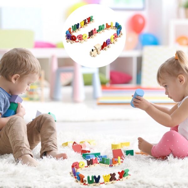 Kids Wooden Letters Train Learning Educational Toy - Image 6