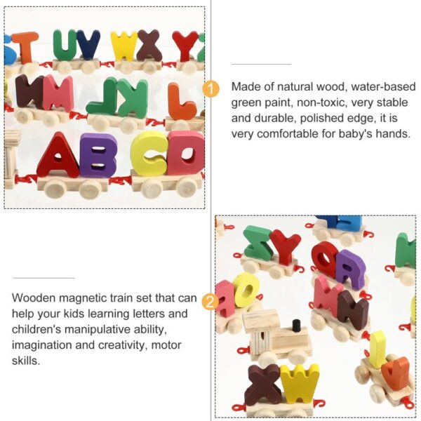 Kids Wooden Letters Train Learning Educational Toy - Image 9