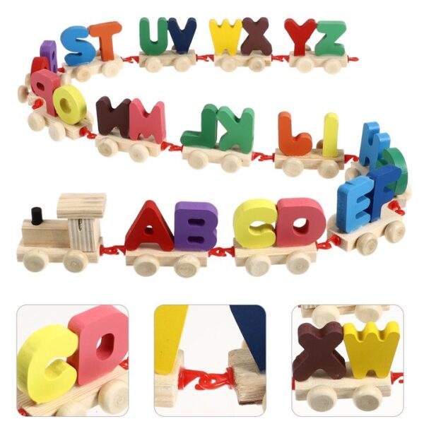 Kids Wooden Letters Train Learning Educational Toy - Image 8