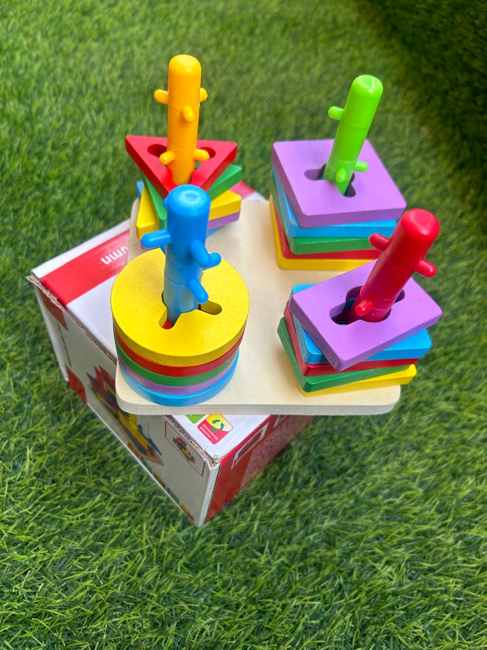 Wooden Column Activity Shape Sorter Set