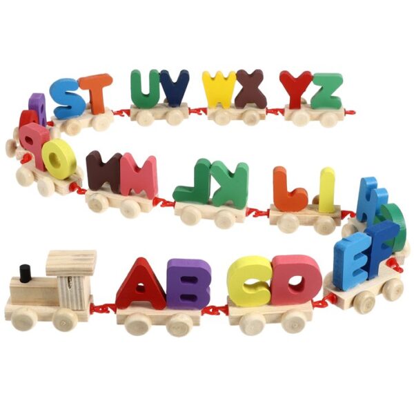 Kids Wooden Letters Train Learning Educational Toy - Image 3