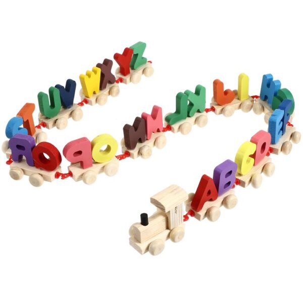 Kids Wooden Letters Train Learning Educational Toy