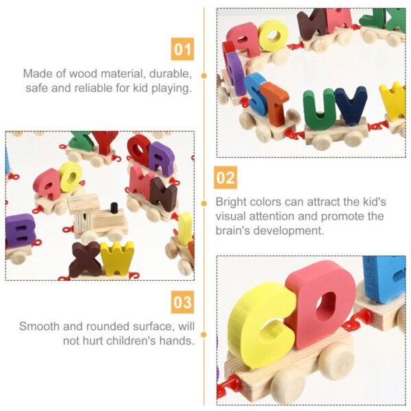 Kids Wooden Letters Train Learning Educational Toy - Image 7