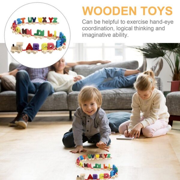 Kids Wooden Letters Train Learning Educational Toy - Image 2