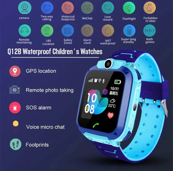 Q12 Kids Smart Watch With Sim Card Call IP67 Waterproof Sos Camera Smartwatch Phone GPS Tracker Watch for Children - Image 6