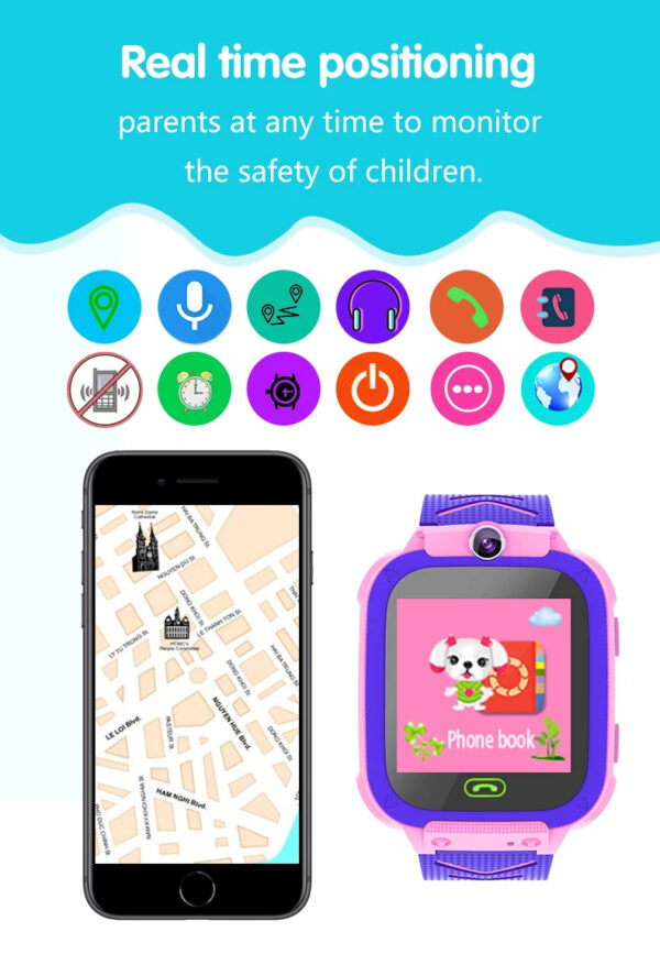 Q12 Kids Smart Watch With Sim Card Call IP67 Waterproof Sos Camera Smartwatch Phone GPS Tracker Watch for Children - Image 13
