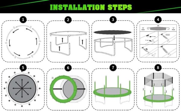 6FT Kids Trampoline with Safety Enclosure with Netting and Ladder Edge Cover Jumping Mat - Image 5